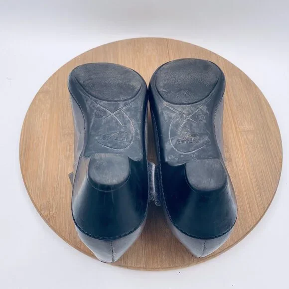 Dansko Mary Jane Shoes Womens 8.5 39 Gray Leather Heels Cottage Costal Boho - Picture 10 of 11